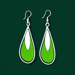 green teardrop earrings image